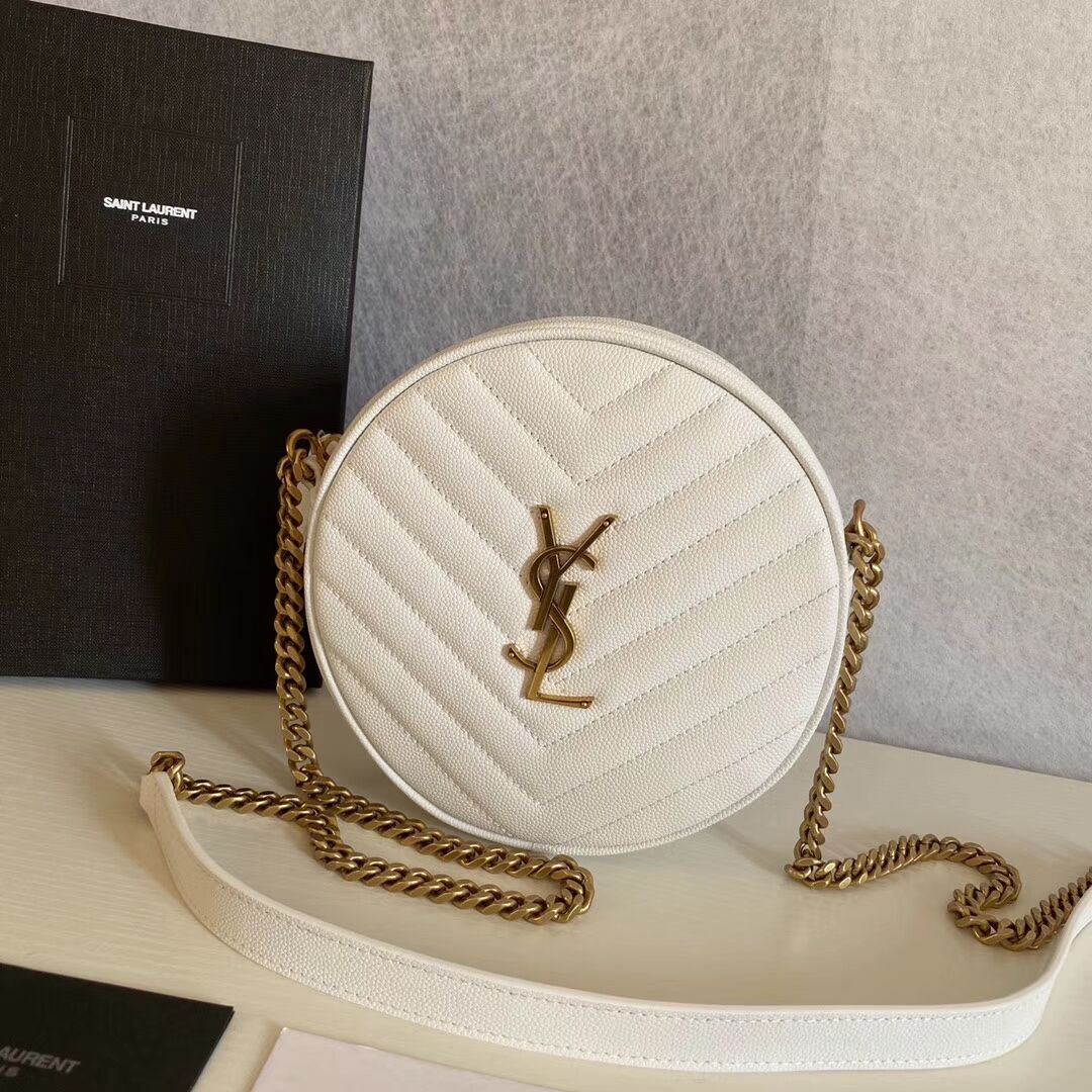 SAINT LAURENT leather shoulder bag Y610436 white