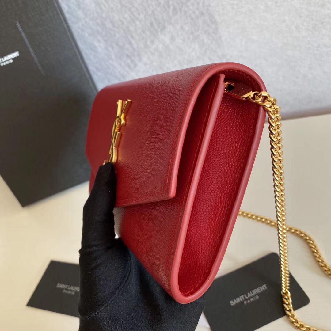 SAINT LAURENT leather shoulder bag Y659193 red