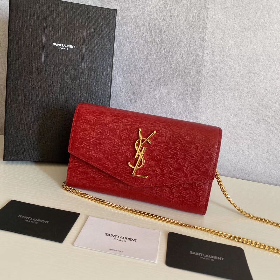 SAINT LAURENT leather shoulder bag Y659193 red