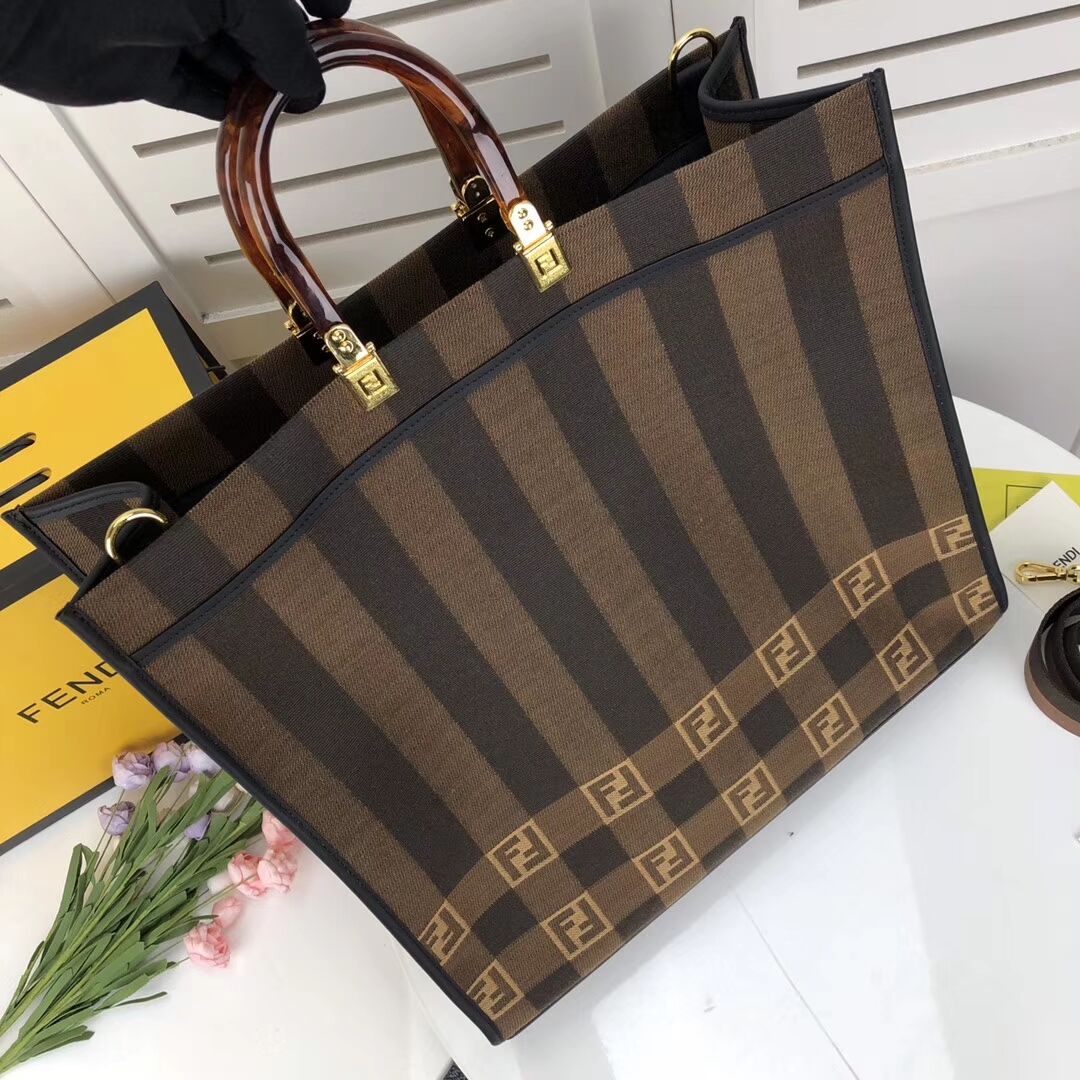 FENDI Shopper in brown fabric 8BH372 brown