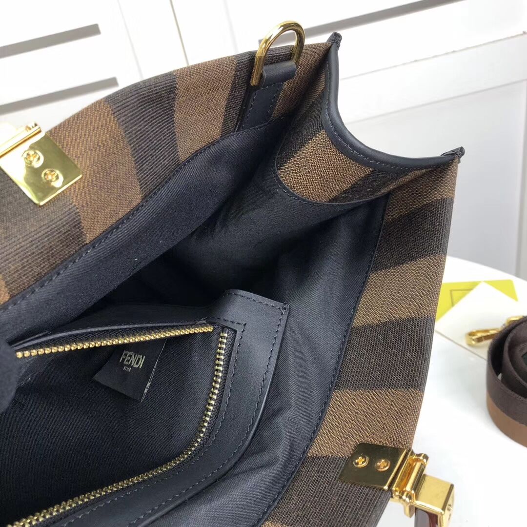 FENDI Shopper in brown fabric 8BH372 brown