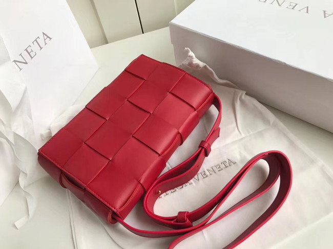 Bottega Veneta Sheepskin Weaving Original Leather 578004 red