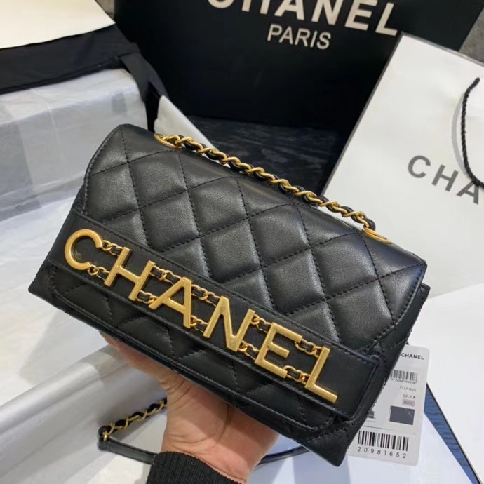 Chanel small Flap Bag Original Sheepskin Leather AS1490 black