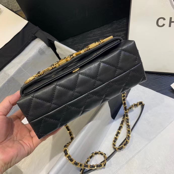 Chanel small Flap Bag Original Sheepskin Leather AS1490 black