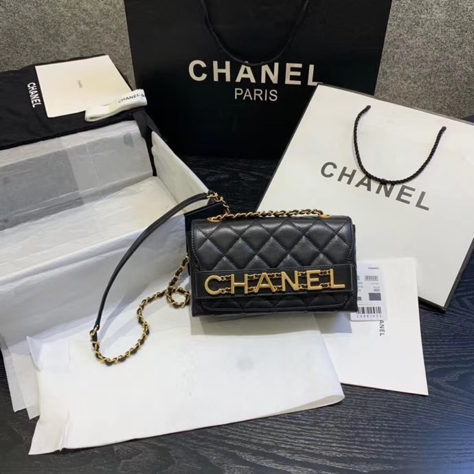 Chanel small Flap Bag Original Sheepskin Leather AS1490 black