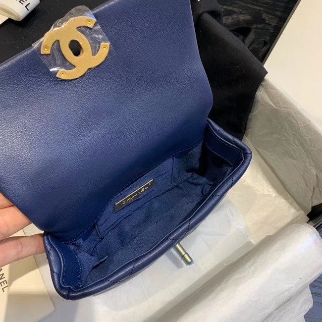 Chanel 19 Bodypack Sheepskin Leather AS1163 dark blue