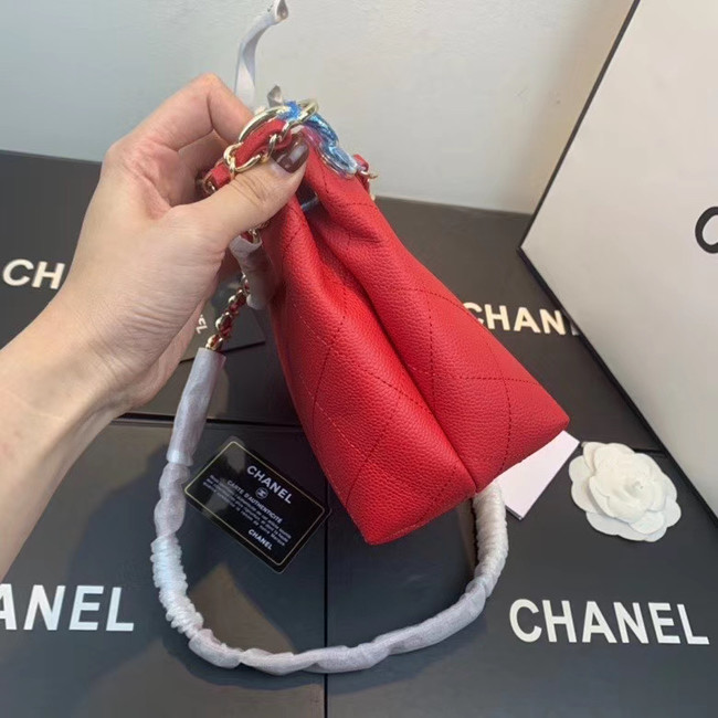 Chanel Small Calfskin hobo bag AS1461 red