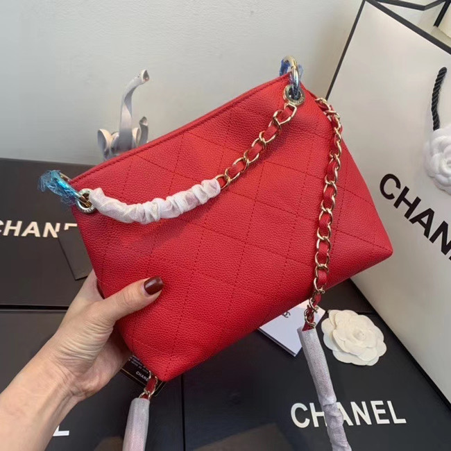 Chanel Small Calfskin hobo bag AS1461 red