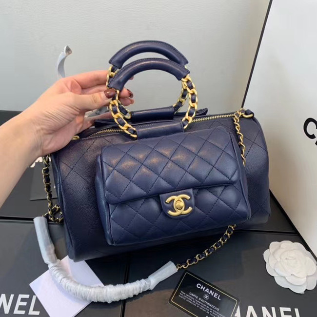 CHANEL Bowling Bag AS1359 Navy