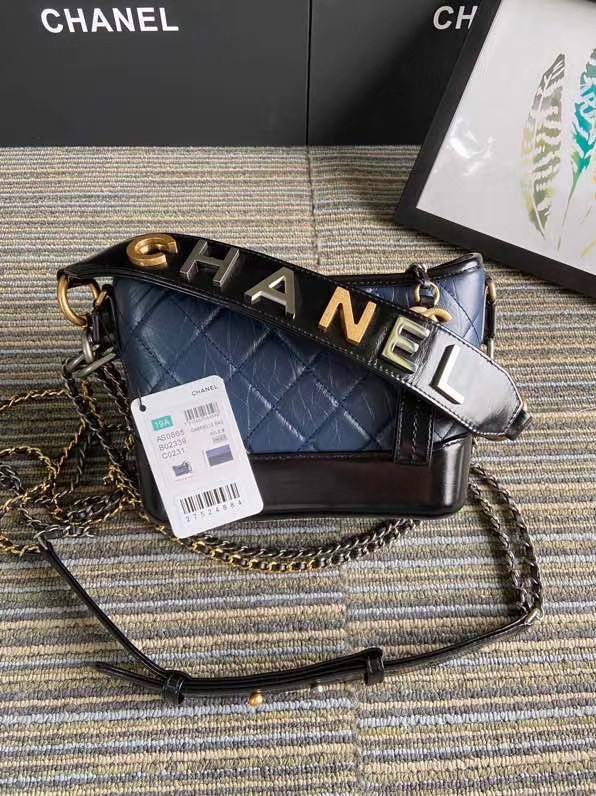 Chanel gabrielle small hobo bag S0865 blue&black