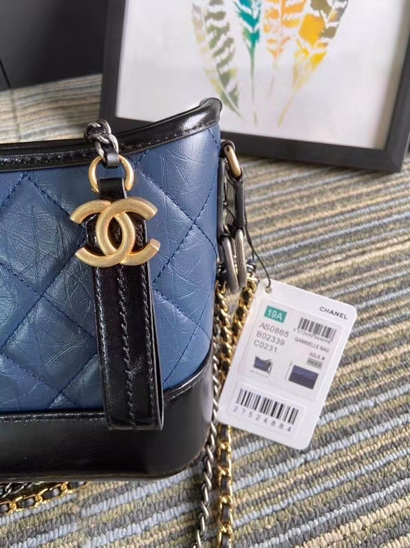 Chanel gabrielle small hobo bag S0865 blue&black