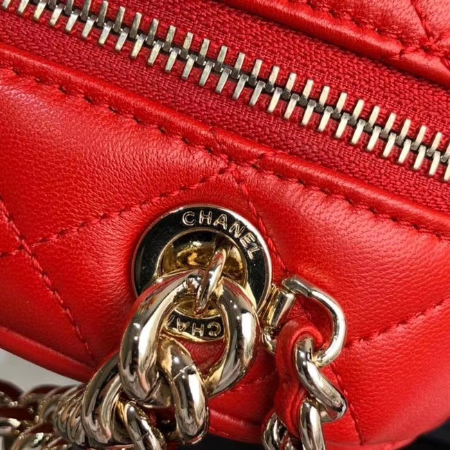 Chanel Original Small classic Sheepskin camera bag AS1511 red