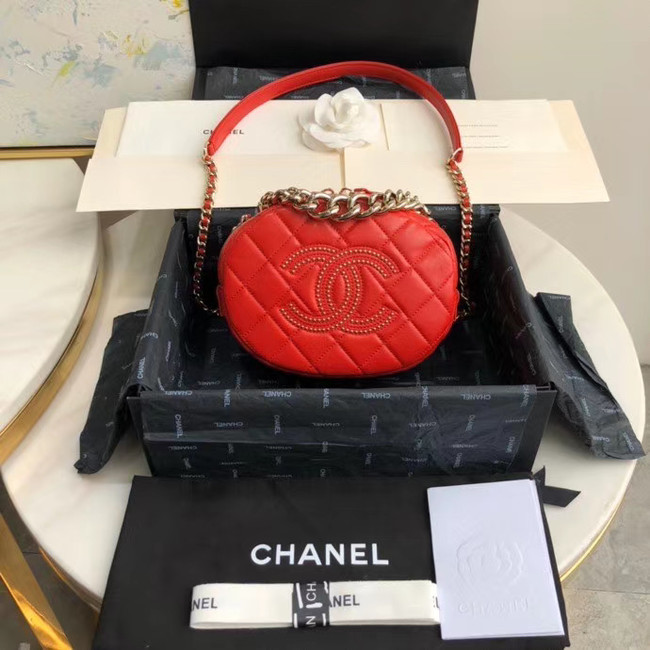 Chanel Original Small classic Sheepskin camera bag AS1511 red