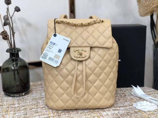 Chanel Backpack Sheepskin Original Leather 83431 Beige