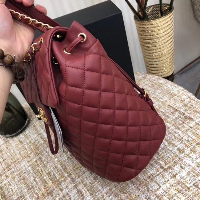 Chanel Backpack Sheepskin Original Leather 83431 Burgundy