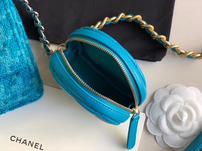 CHANEL 19 Flap Bag WOC 33817 blue