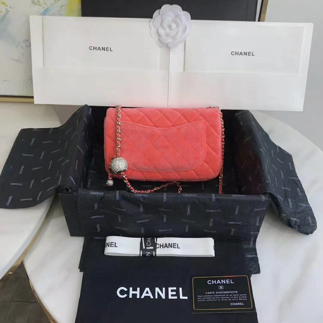 Chanel Original Small velvet flap bag AS1792 Watermelon red