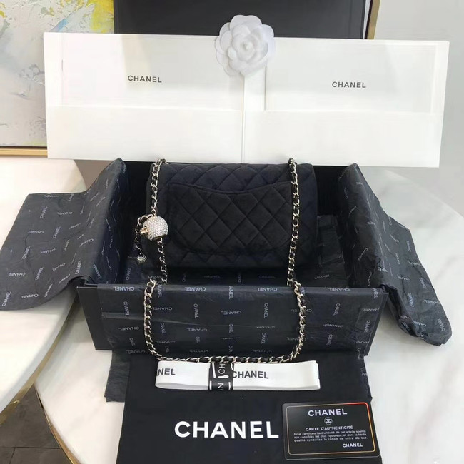 Chanel Original Small velvet flap bag AS1792 black