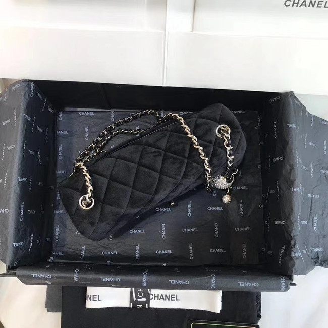 Chanel Original Small velvet flap bag AS1792 black