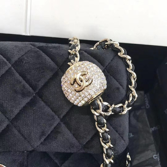 Chanel Original Small velvet flap bag AS1792 black