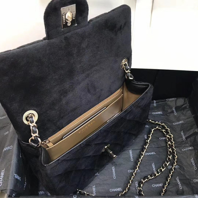 Chanel Original Small velvet flap bag AS1792 black