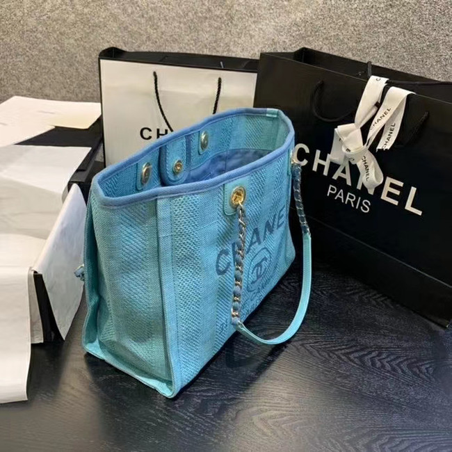 Chanel Large Shoulder Bag A67001 sky blue