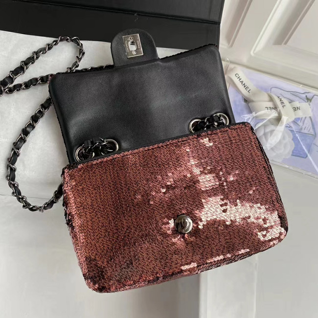 Chanel Original flap bag Sequins&sheepskin AS1448 Burgundy