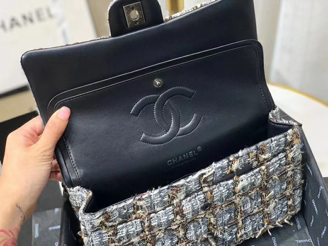 Chanel Original flap bag Twill soft A01112 grey