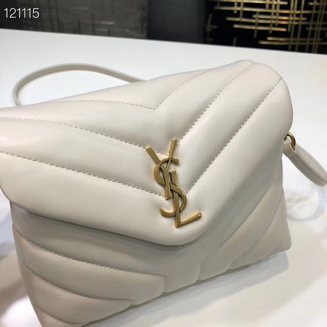 Yves Saint Laurent Calfskin Leather Tote Bag 467072 White