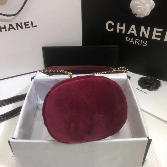 Chanel velvet Drawstring bag AS1894 Burgundy