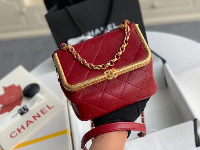 Chanel Original mini Magnet buckle bag AS1886 red