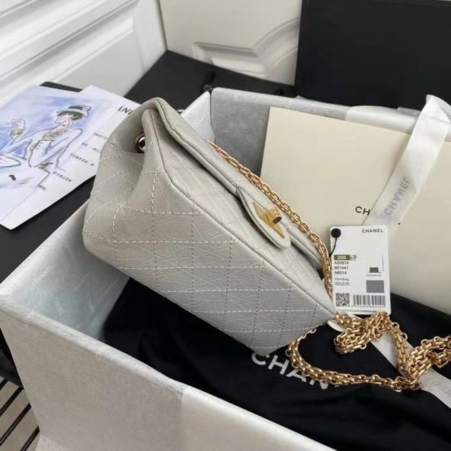 Chanel 2.55 Calfskin Flap Bag A37586 light grey