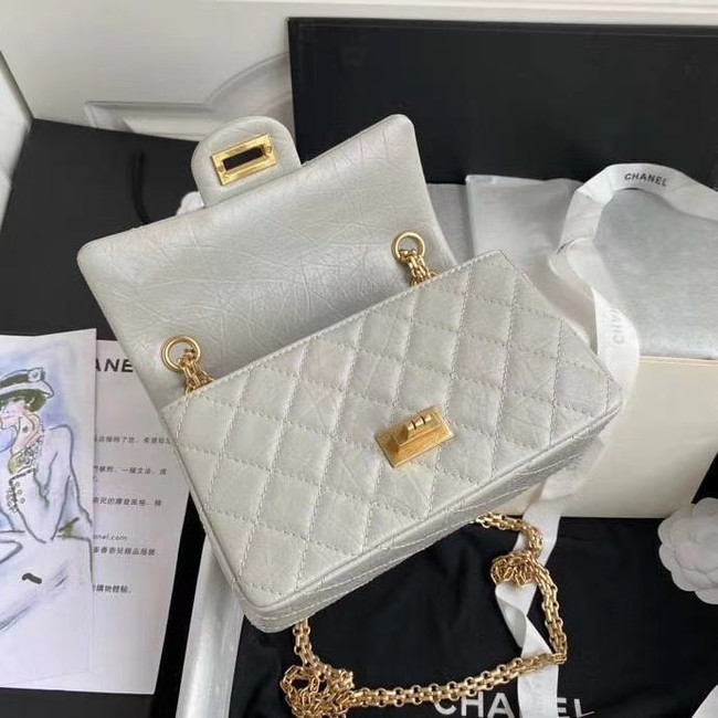 Chanel 2.55 Calfskin Flap Bag A37586 light grey