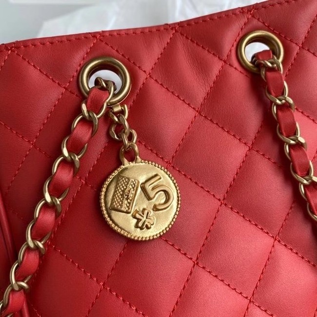 Chanel Original Lather Shopping bag AS1844 red