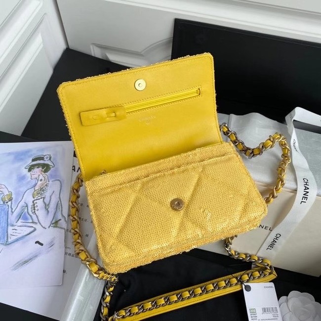 Chanel 19 Chain Wallet WOC AP0957 yellow