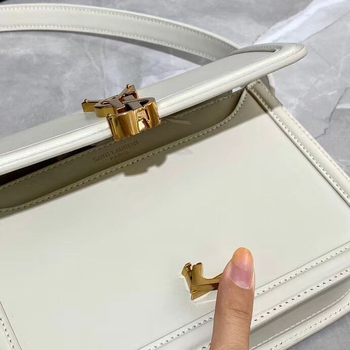 SOLFERINO SMALL SATCHEL IN BOX SAINT LAURENT LEATHER 63430 white