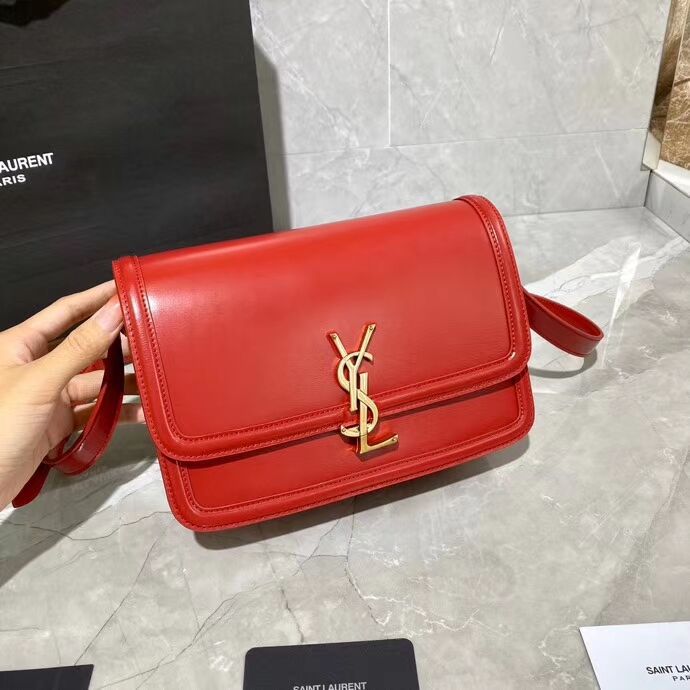 SOLFERINO MEDIUM SATCHEL IN BOX SAINT LAURENT LEATHER Y63435 RED