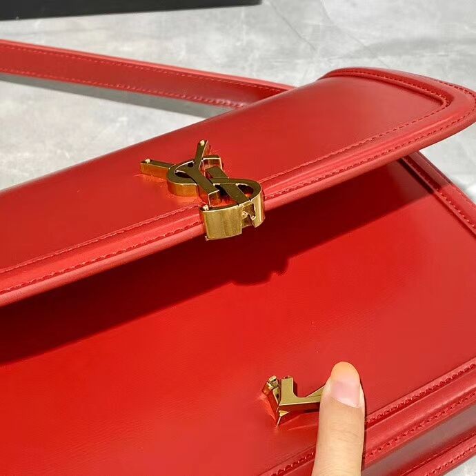 SOLFERINO MEDIUM SATCHEL IN BOX SAINT LAURENT LEATHER Y63435 RED