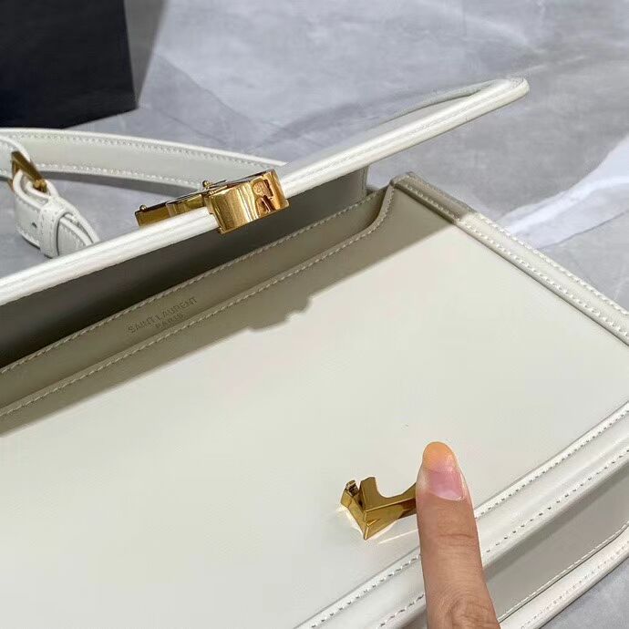 SOLFERINO MEDIUM SATCHEL IN BOX SAINT LAURENT LEATHER Y63435 white