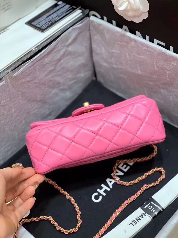 Chanel MINI Flap Bag Original Sheepskin Leather AS1787 Pink