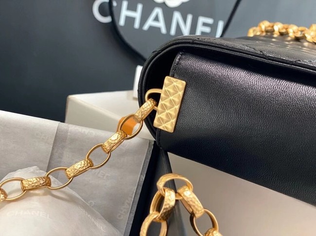 Chanel small flap bag Lambskin & Gold-Tone Metal AS2189 black