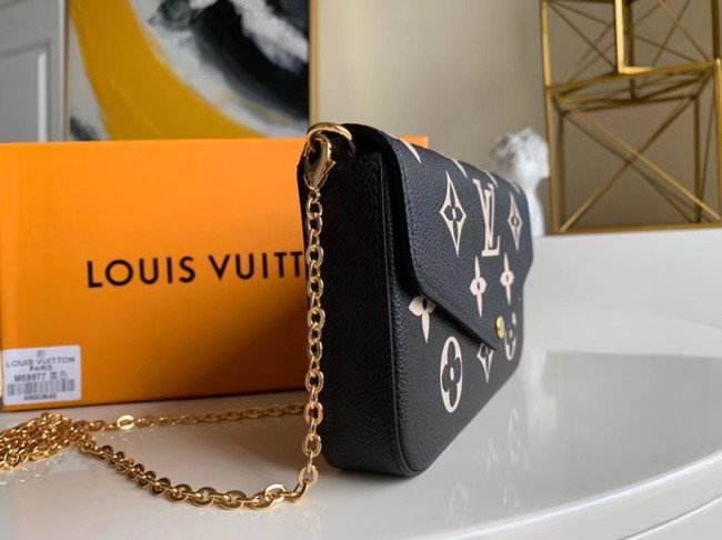 Louis Vuitton Original POCHETTE FELICIE Chain Bag M69977 black