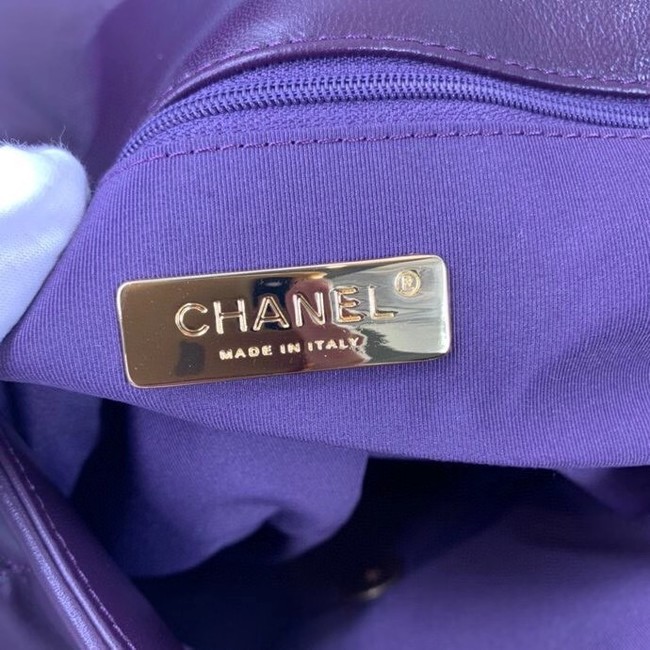 Chanel 19 flap bag AS1162 deep purple