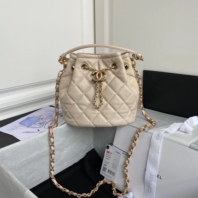 Chanel Drawstring Sheepskin bag AS2057 Beige