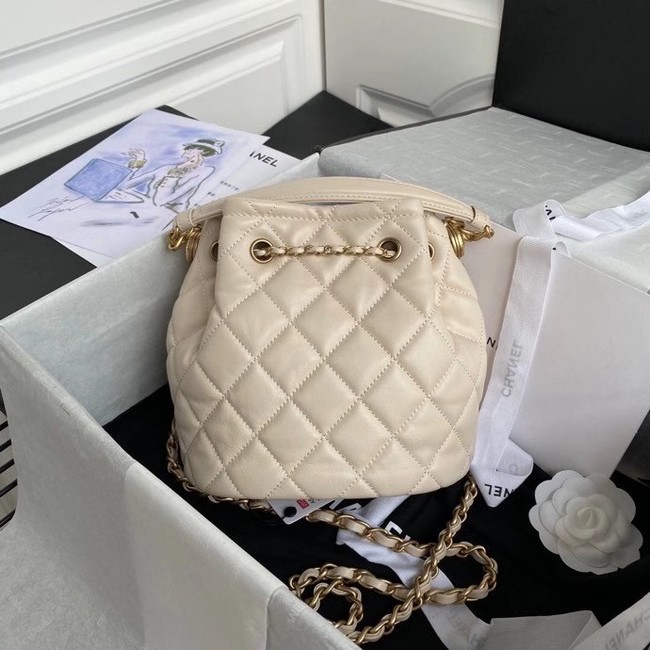 Chanel Drawstring Sheepskin bag AS2057 Beige