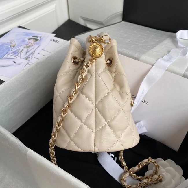 Chanel Drawstring Sheepskin bag AS2057 Beige