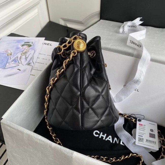 Chanel Drawstring Sheepskin bag AS2057 black