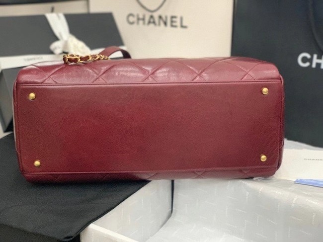 Chanel bowling bag Calfskin & Gold-Tone Metal AS8396 Burgundy