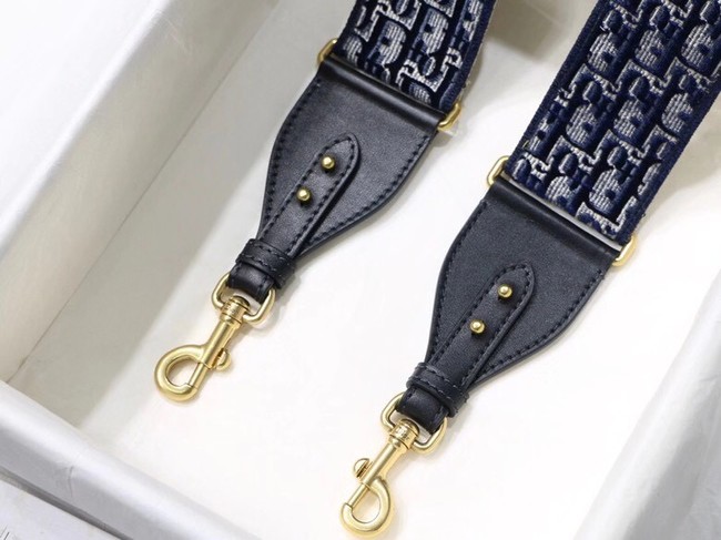 Dior Oblique Embroidered Velvet SHOULDER STRAP S8540CWVF Blue