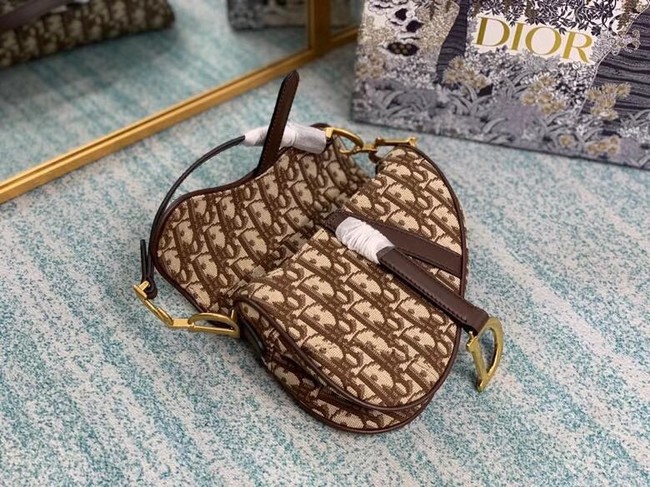 SMALL SADDLE BAG Dior Oblique Embroidered M1296ZW Brown